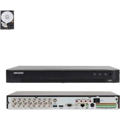 Hikvision DVR Registratore 16 Canali + HDD 2Tb - IDS-7216HQHI-M2/S/A (3Mp)