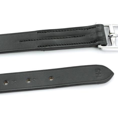 135 cm, Nero: Staffili inglesi in cuoio con New Life con fibbie inox