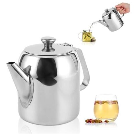 Bouilloire en acier inoxydable de 946 ml (32 oz) – Idéale pour préparer et servir des thés, laits chauds et boissons lactées, résistante à la chaleur, sans BPA, facile à nettoyer