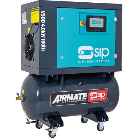 SIP VSDD 4kW 10bar 160ltr 230v Rotary Screw Compressor - L110 x W54 x H120 cm