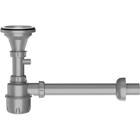 Siphon d'évier simple de 114 mm avec filtre mural et tuyau rigide en acier inoxydable pour la sécurité et la prévention de la plomberie de cuisine (1/5)