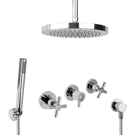 Ensemble de douche encastré PaulGurkes avec douche de plafond ronde