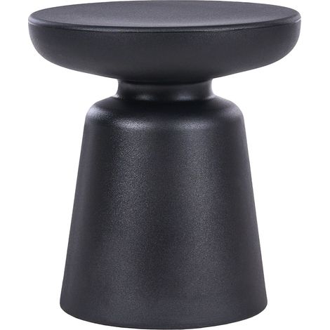 Accent Side Table Black Synthetic Material ø 31 cm Indoor and Outdoor Rust and Water Resistant TOFET (1/5)