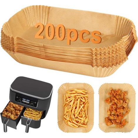 Papier sulfurisé pour friteuse à air chaud (200 feuilles) - Compatible avec les modèles Ninja Dual AF300EU, AF400EU, AF451EU et autres friteuses à air chaud double zone - Accessoires pour friteuse à a (1/5)