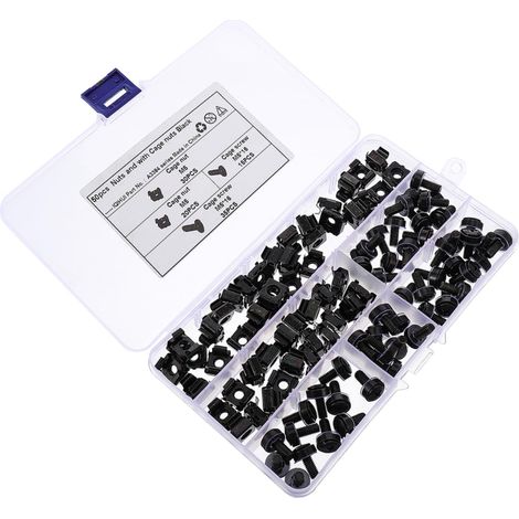 Écrou flottant M5 en acier au carbone, noir, lot de 50 (1/5)