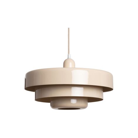 Suspension ronde en métal finition brillant ø35cm - Beige - Sammy (1/5)