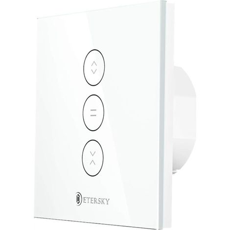 Interrupteur Volet Roulant Connecté, Commutateur Intelligent Volet Roulant Stores Connecté, Interrupteur Tactile Peut Éteindre la LED, Timer - 1 Packs (1/5)