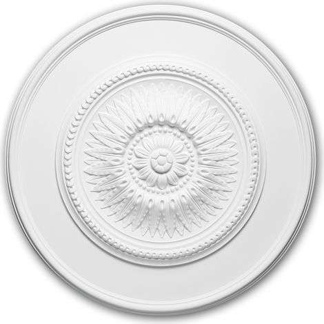 Rosone soffitto parete 156023 Profhome elemento decorativo elemento soffitto stile neoclassico bianco Ø 59 cm