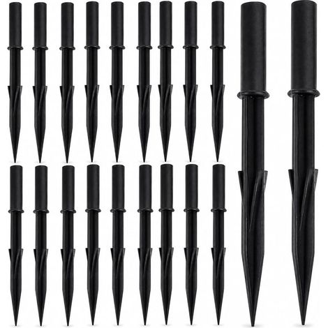 Lot de 20 piquets de lampe solaire : piquets renforcés de 17,5 cm, clous de rechange en plastique ABS pour lampes de poche de jardin (1/5)
