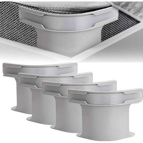 Bettlaken Spanner, 4 Compartiments Invisibles pour draps, Support antidérapant pour draps, Attache Drap, Serre-Drap (1/5)