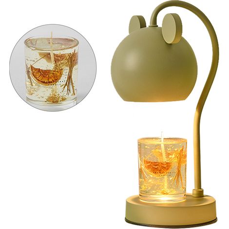 Lampe chauffe-bougie parfumée, réglable et à intensité variable, en fer, moderne et élégante, pour bureau, prise européenne, couleur moka (1/5)
