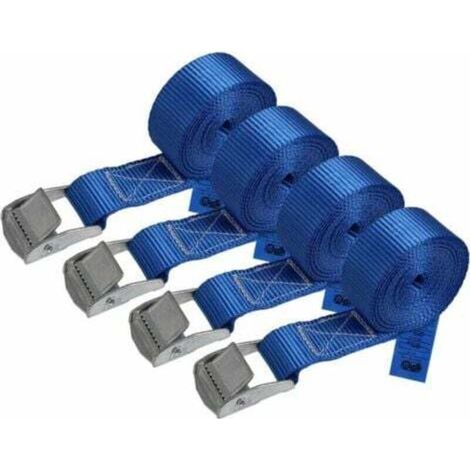 pieces at 2.5 cm x 2 m Claw Strap Tie-Down Strap Fixing Strap - Blue - Maximum load 250 kg (1/4)