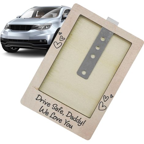 Porte-Photo pour Voiture  Cadre Photo en Bois pour Pare-Soleil De Voiture pour Papa - Accessoire Automobile Léger pour Homme