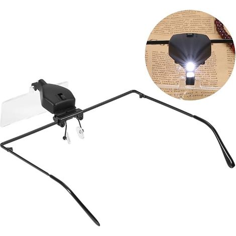 Magnifying Glass for Glasses, 1.5X 2.5X 3.5X LED Magnifier Hands Free Eyelash Extension for Head Magnifier (1/5)