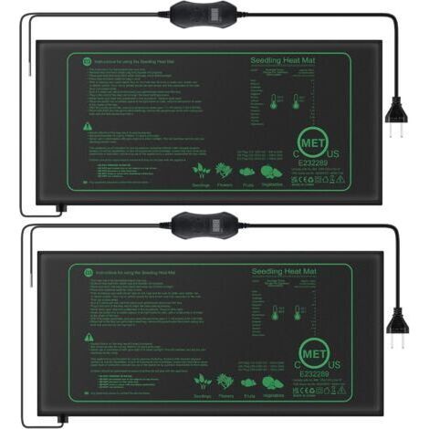 LaBlanc - Lot de 2 Tapis chauffant pour plantes avec thermostat pour semis,animaux domestiques et reptiles,Tapis chauffant de 50 W pour la germination et la régulation de la température,sûr et durable (1/5)