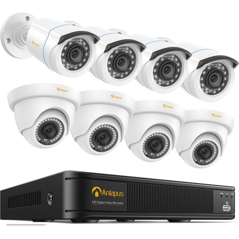 Kit de caméras de Surveillance 1080p, DVR 8CH sans Disque Dur, 4 caméras Bullet (1/5)