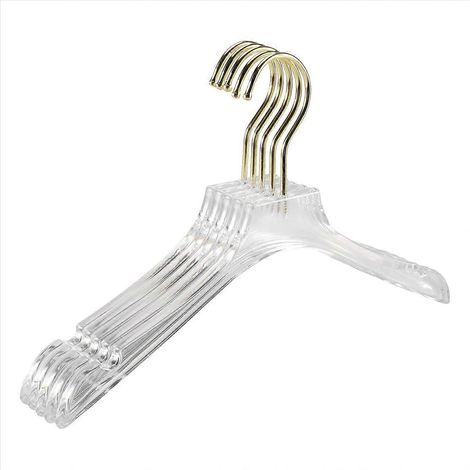 Lot de 5 cintres transparents, cintre pour vêtements femme/enfant (petit modèle) (1/5)