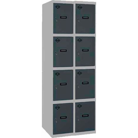 Armario Taquilla SIMON LOCKER PROF.Monobloque 4 PUERTA 2/8 300 (600) GR/AN