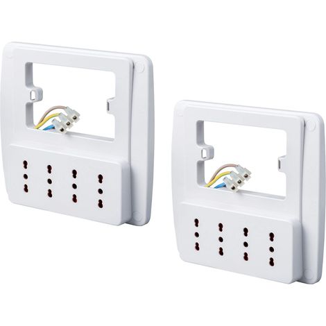 ROSI Multipresa parete EMILIA SMART, Bianco, 4 prese bivalenti, 2 pz.