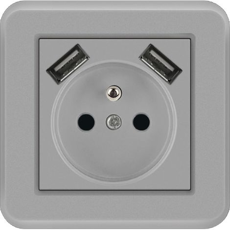 Prise française 16A prise européenne type 82 prise murale encastrée pc peinture gris 8.28.2 CM （B） (1/4)