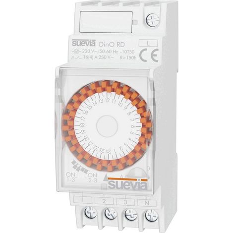 Suevia SU292032 Temporizzatore per guida DIN DinO RD 230 V/AC Programma giornaliero