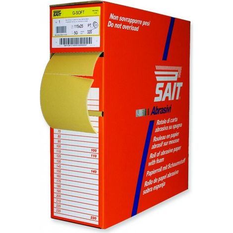 1ROTOLO CARTA ABRASIVA RI-SAITAC-SOF 5G mm. 115x25 mt. grana 320