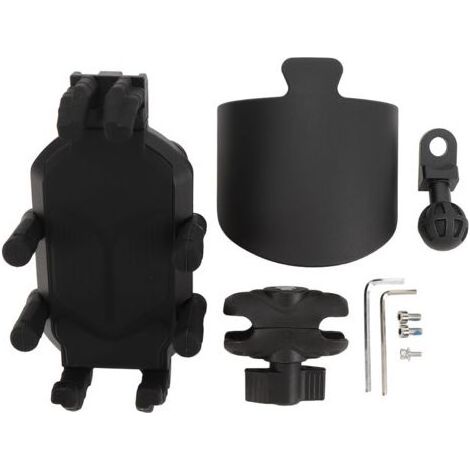 Support de téléphone pour moto avec amortisseur et verrouillage de sécurité, support de guidon réglable, adapté aux scooters et VTT (1/5)