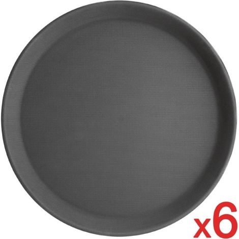 Offre spéciale : Lot de 6 plateaux ronds antidérapants en polypropylène Kristallon - Ref S658 - Olympia (1/5)