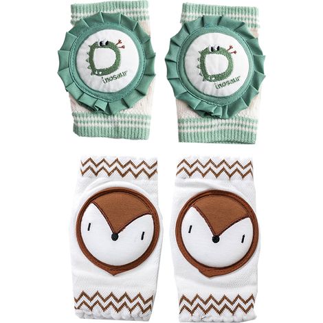 2 paires de genouillères pour bébé rampant, neutres, antidérapantes, avec housse de protection pour les genoux des tout-petits (1/5)