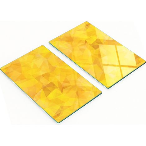 Tableros de vidrio duraderos y elegantes con un patr贸n abstracto de tri谩ngulos de 2x30x52 cm.