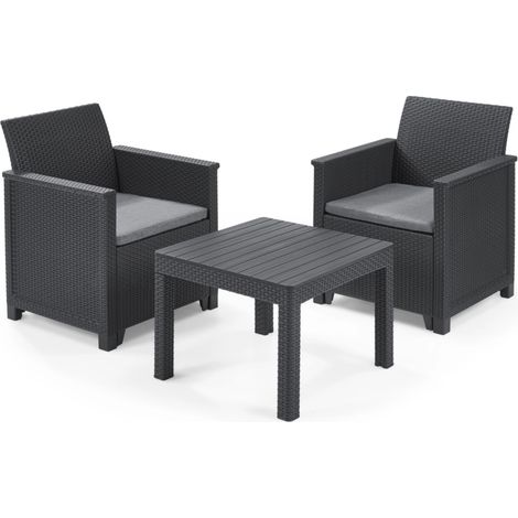 Set da giardino con tavolo in resina antiurto effetto (1/10)