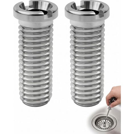 Vis Creuse Pour Évier M12 x 30 mm, 2 Pièces Acier Inoxydable, Fixation Anti-Rouille Solide Pour Vis Panier Evier (1/5)
