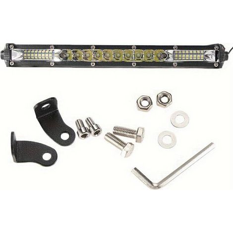 Deux bandes lumineuses LED de 10 pouces, feux de travail LED automobiles, adaptés aux jeeps, camions et véhicules tout-terrain, piles non incluses. (1/5)