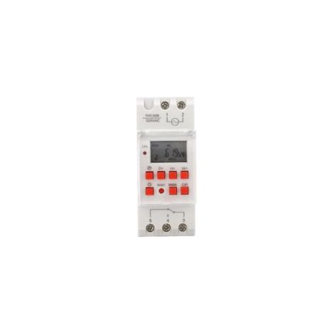 – Programmateur numérique pour chauffe-eau électrique 30 A – Tension 220 V – Minuterie 1 seconde – Écran LCD – Installation rail 35 mm-Crezuo