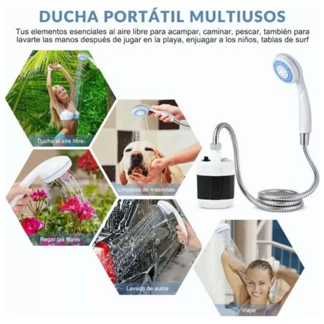Pompe de douche de camping alimentée par batterie électrique ABS de douche portable pour une utilisation en extérieur