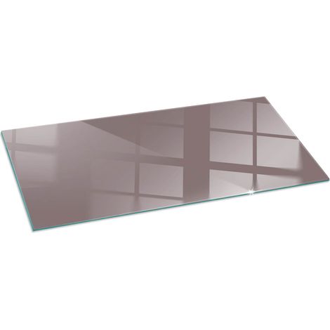 Base décorative Plaque en verre trempé de sol avec impression moderne sous cheminée Couleur Beige 125x50 cm (1/5)