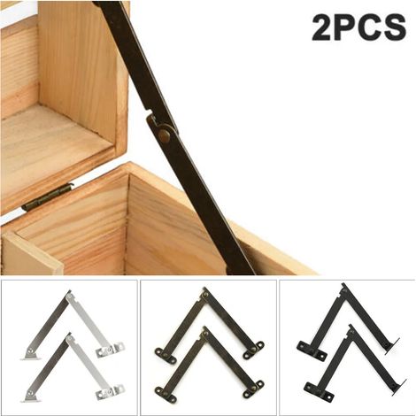 Charnières de support de couvercle en métal bronze noir (lot de 22) - Support de couvercle en fer bronze antique - Accessoires pour meubles et boîtes - Neuf (1/5)
