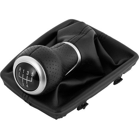 Schalthebel für Audi A4 auf Lager, mit Staubschutzkappe, schwarzem Schaltknauf, schwarzen Nähten, glänzendem Ring, 5-Gang (13524R), ein Stück pro Packung. (1/4)