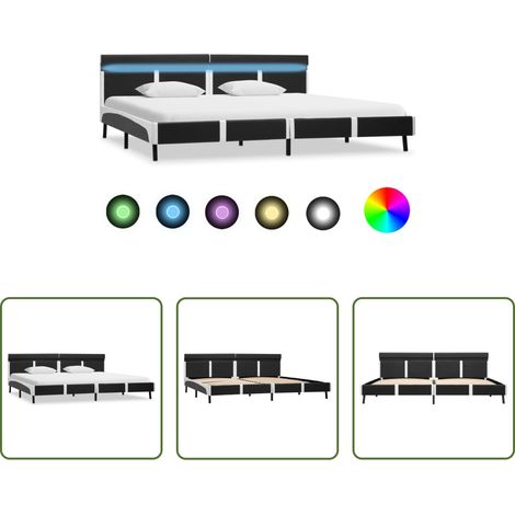 Lits LED - Cadre de lit avec LED sans matelas Gris Similicuir 180x200 cm (1/5)