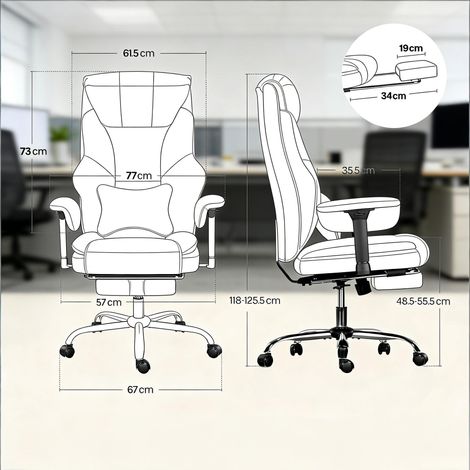 Fauteuil de bureau ergonomique à dossier haut, confortable pour réunion, chaise de travail assise longue durée, lot unique, design moderne, soutien lombaire optimal. (1/5)