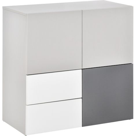 Meuble multifonctionnel avec tiroirs et portes, pour salon, chambre ou bureau (1/5)
