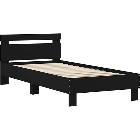 Bed Frame without Mattress with LED Lights Black 75x190 cm Small Single vidaXL