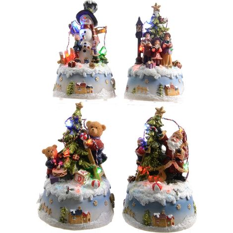 Figurines de noël led 10x9x15,5cm 3xaa modèles assortis (1/3)
