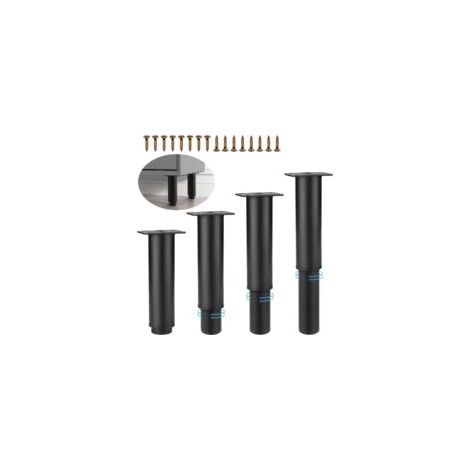 Houhence – Gambe per mobili in metallo regolabili – Set da 4 – Altezza 18-30 cm – Portata massima 300 kg – Installazione semplice con viti di fissaggio - Crezuo