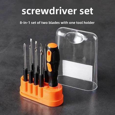 Ensemble de 10 tournevis combinés multifonctionnels pour la maison, tournevis plat en forme de fleur de prunier en croix 9 en 1 avec tournevis (9 en un tournevis [100 boîtes par boîte]  T10) (1/5)