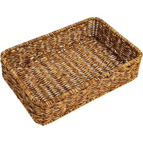 Panier tissé en osier rotin boîte de rangement panier en osier panier de pique-nique fruits divers panier de rangement famille pique-nique stockage 1pc (1/2)