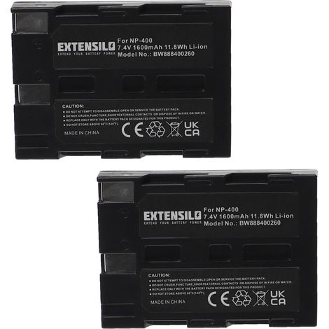 EXTENSILO 2x Akku Ersatz für Samsung SB-L1674 für Kamera (1600 mAh, 7,4 V, Li-Ion) (1/3)