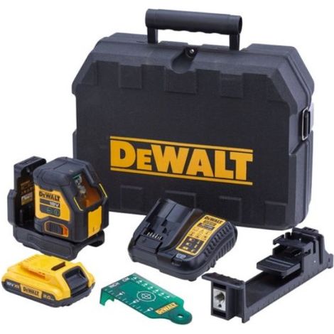 Dewalt – Laser croix compactXR 18V faisceaux verts – Précision +/- 3mm à 10m – Portée 55m – Étanchéité IP54 – DCLE34021D1QW