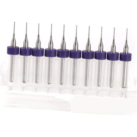 10Pcs Micro Foret Drill Bits pour Carte de circuit Imprimé de Précision Accessoires de perceuse 0.5mm (1/5)