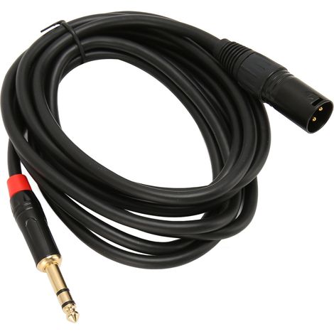 Câble audio XLR mâle vers jack 6,35 mm pour microphone, guitare électrique et amplificateur, 3 mètres (1/5)